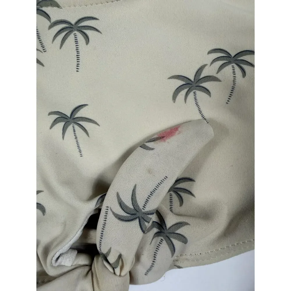 Rylee + Cru Palm Tree Knotted Bikini Swimsuit Natural 2-3 Years